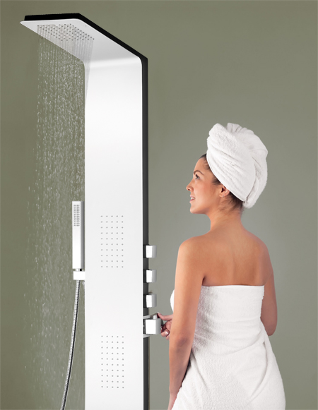 Columna ducha hidromasaje termostática - KIARA blanca de Aquassent